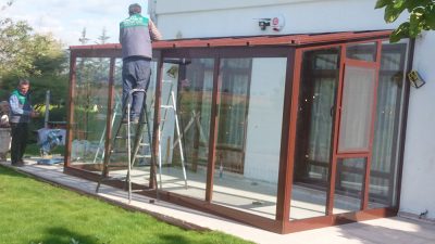 Gölbaşı Villalarına Alüminyum Veranda Kış Bahçesi Yapımı